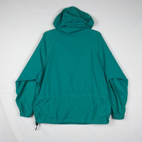 Vintage LL Bean Anorak 1/4 Zip Windbreaker Pullover Women's Size L Teal Green - Picture 6 of 7